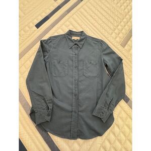 Nili Lotan linen blend button down shirt, Teal blue, Small.